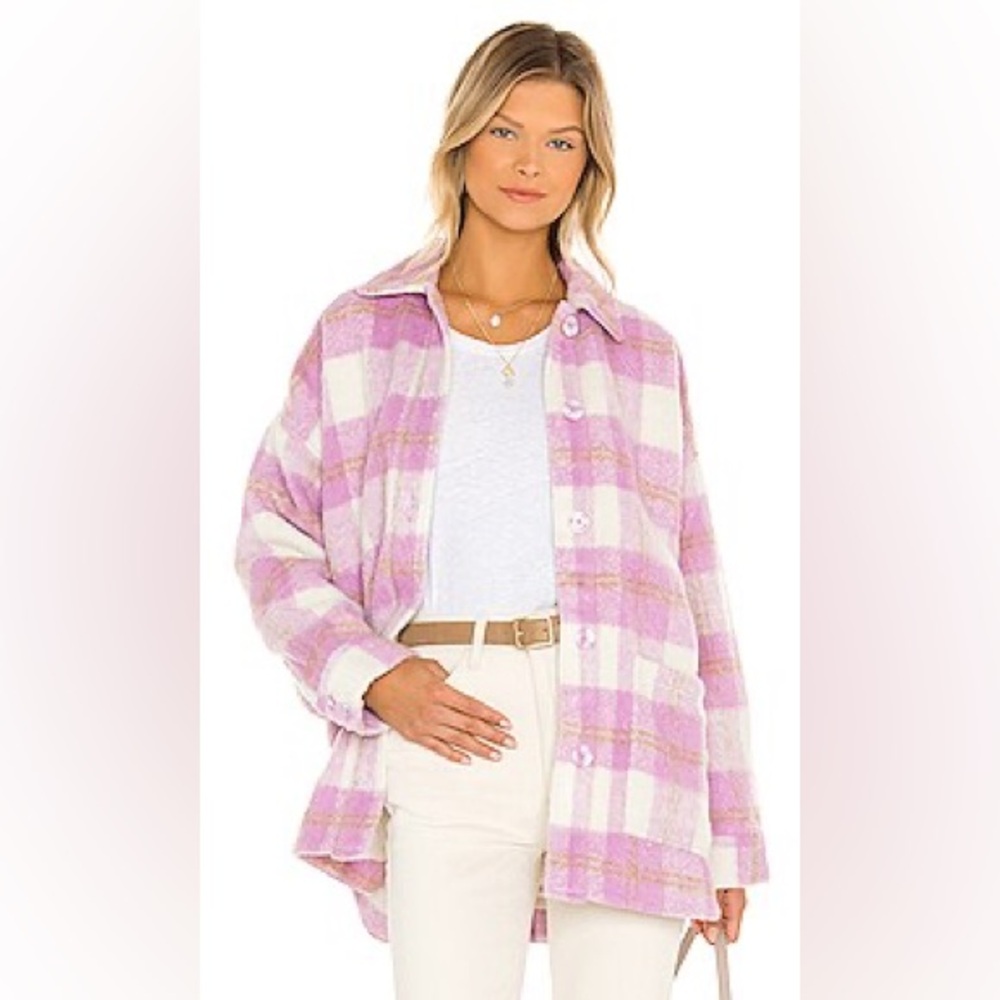 LSpace Seaside Jacket in Lilac & Cream Plaid in Size XS. Great condition!
